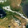 Кавказ - фотография из космоса