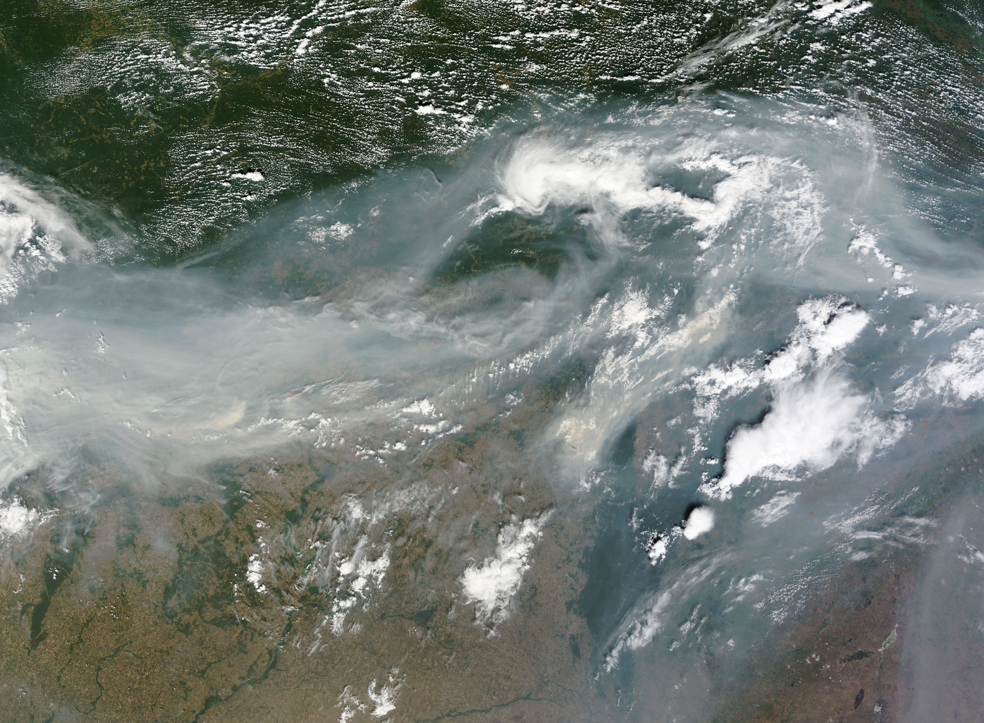 лесные пожары в России из космоса