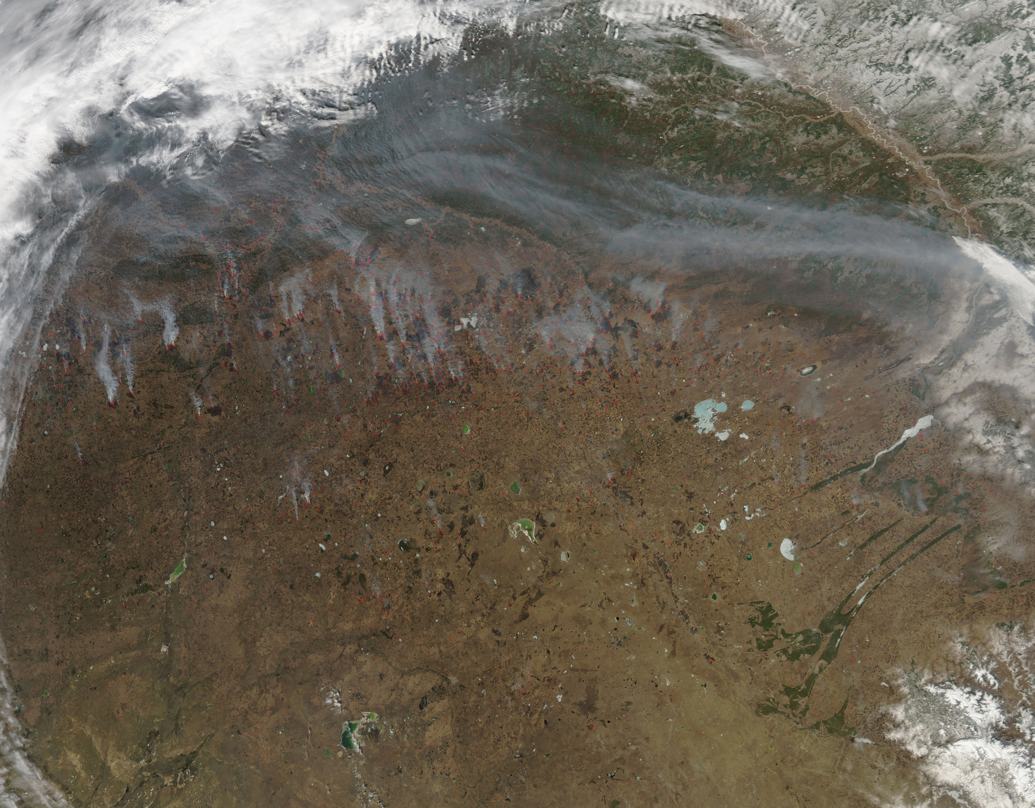 фотографии лесных пожаров снимки со путкника из космоса пожары