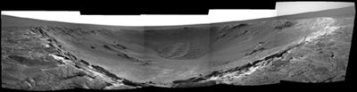Панорама кратера на Марсе. Нажмите для увеличения