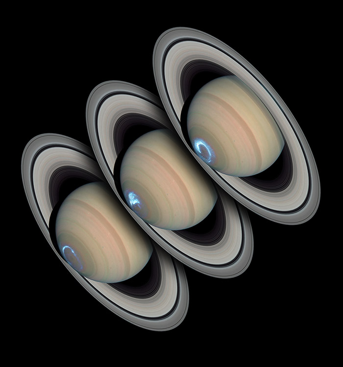полярные сияния на Сатурне